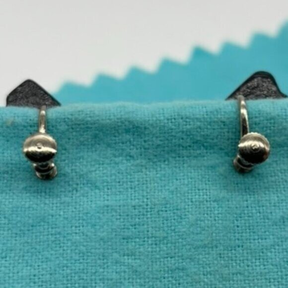 Vintage Lucite Plastic Earrings Similar to Bakelite Black Fan Shape, Screw-Backs - Picture 6 of 10